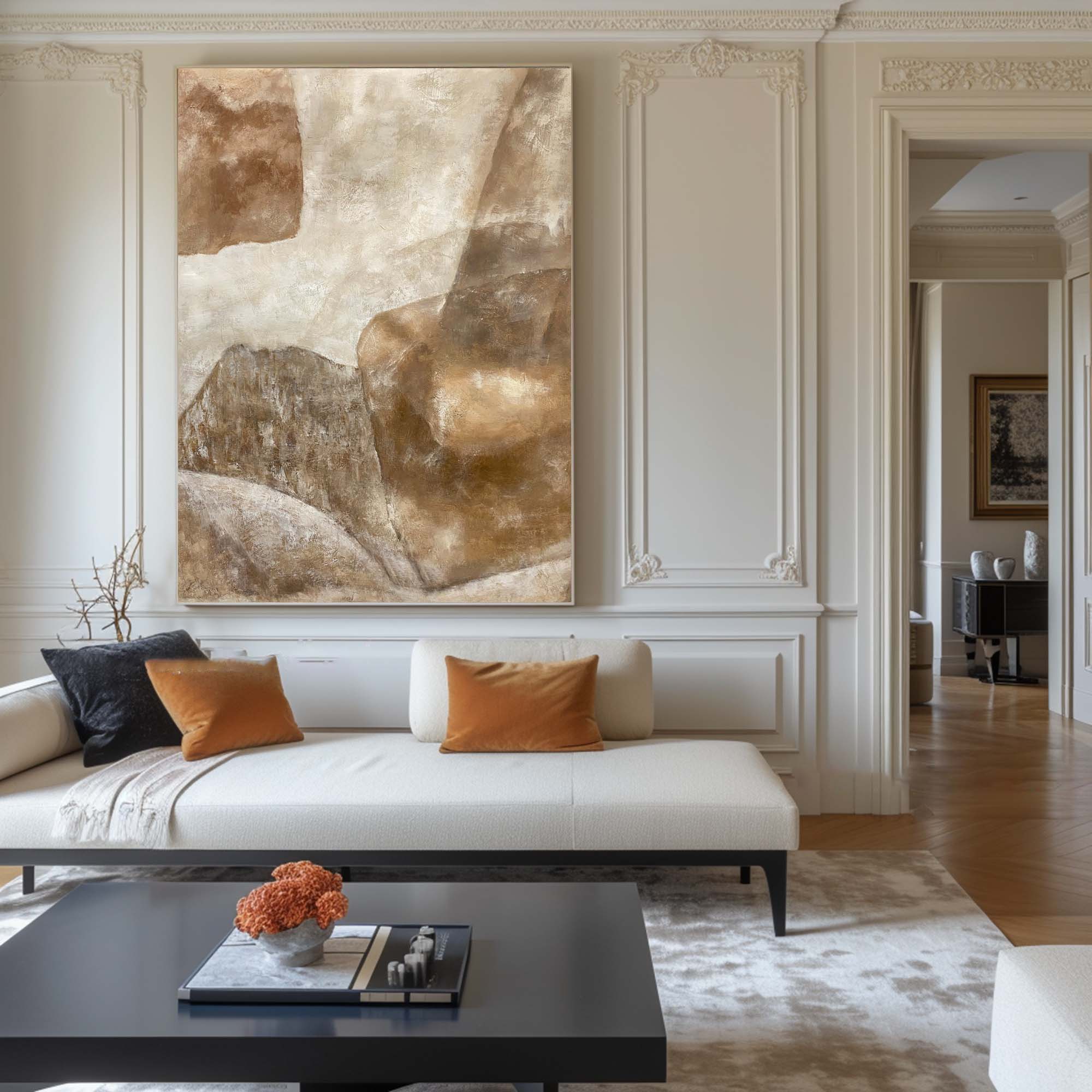 Beige & Brown Abstract Painting #BBA 067 - Image 10