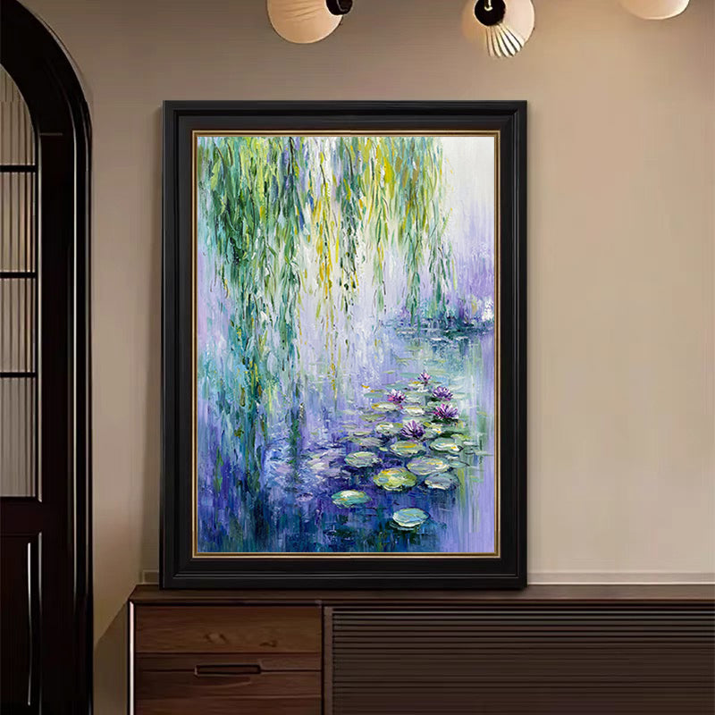 Monet's Water Lilies Tribute, Weeping Willow Landscape #BGA 173