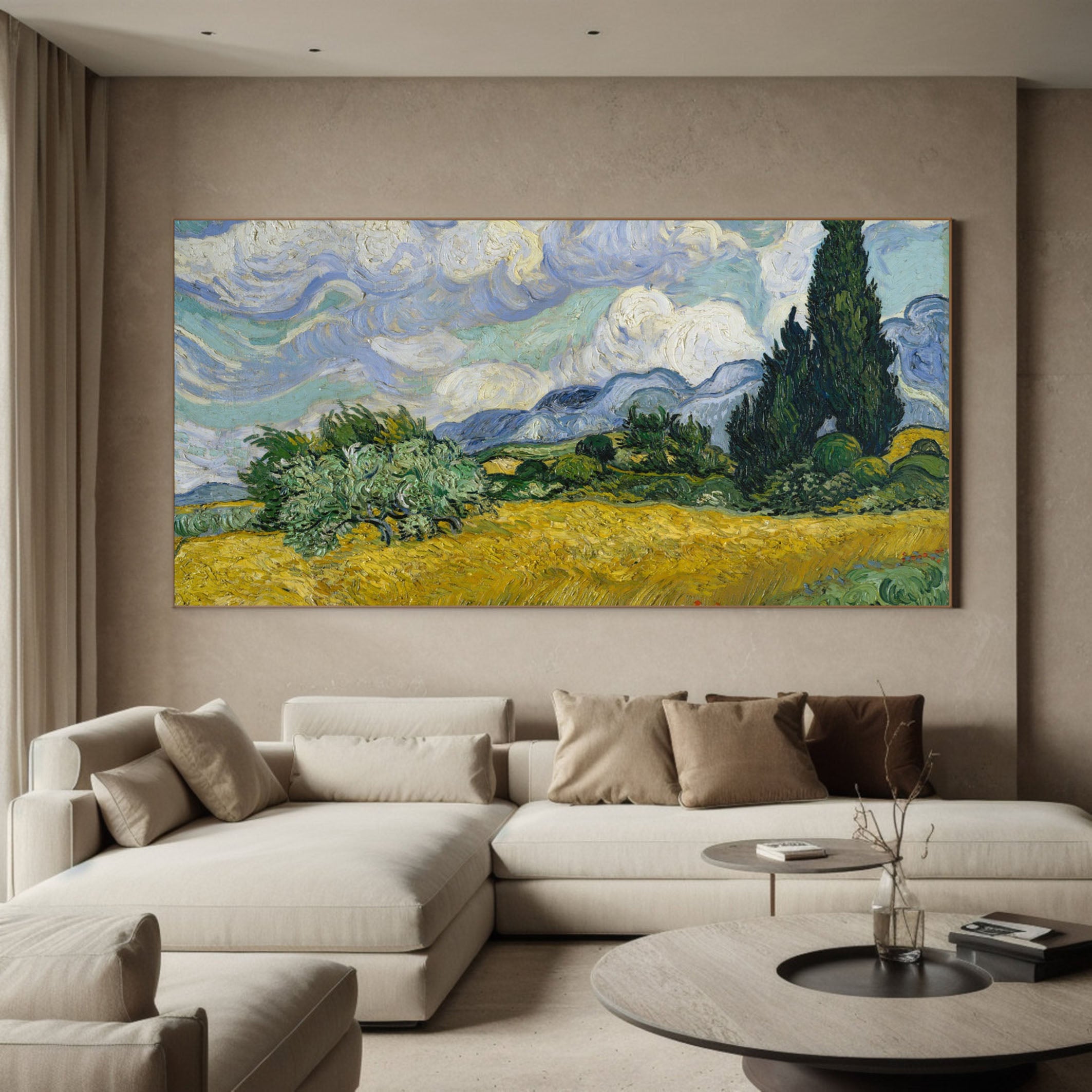 Wheat Field with Cypresses, Van Gogh Inspired Wall Art #BGA 108 - Image 4