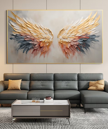 Gradient Angel Wings Textured Wall Art for Modern Interiors #BGA 042