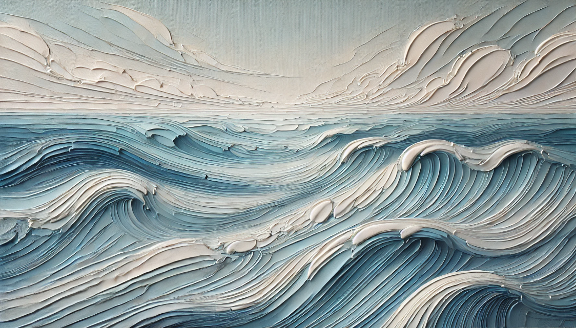 Textured Blue Ocean Waves Wall Art Perfect Coastal Decor for Modern Interiors #OP 053 - Image 2