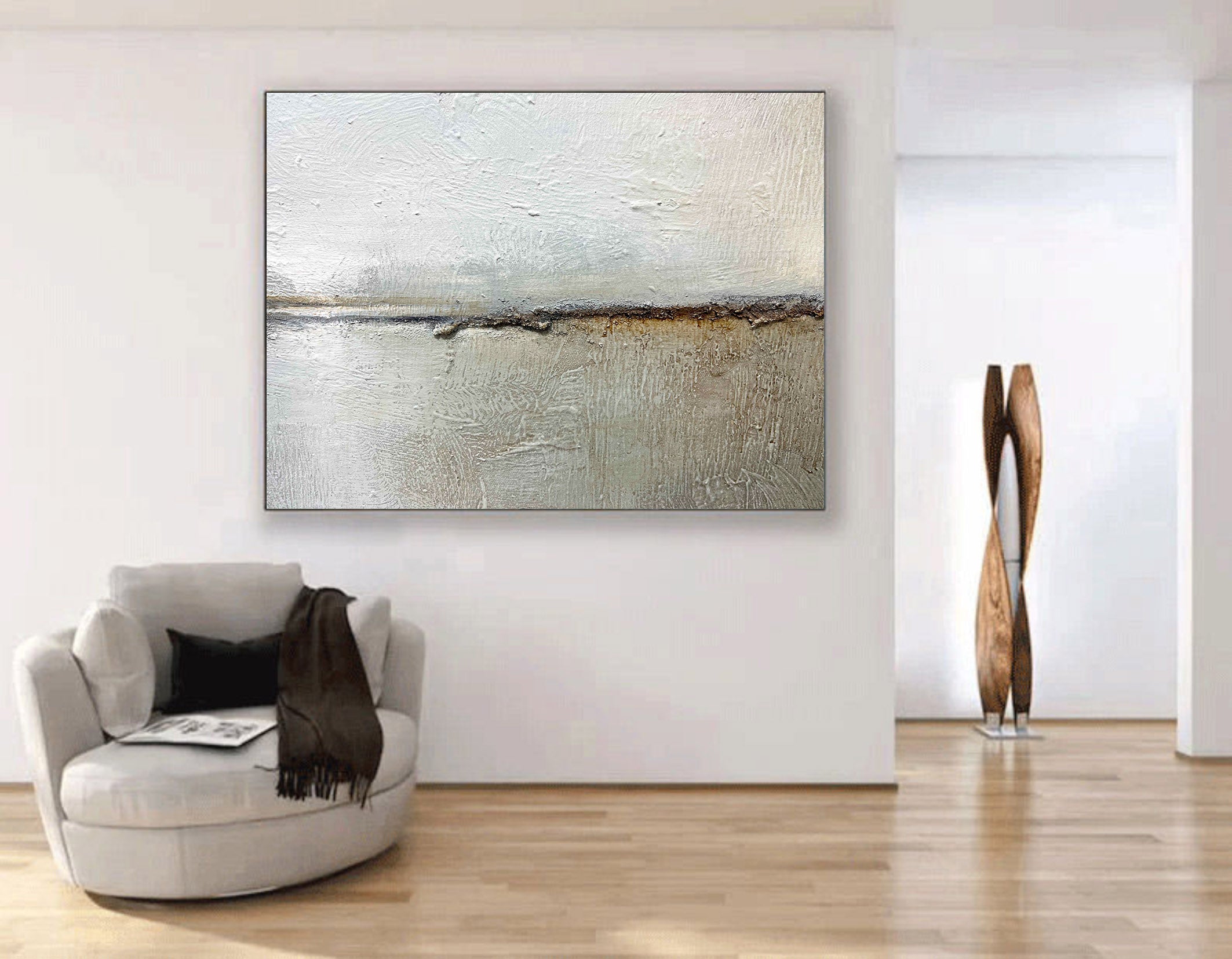 Grey Abstract Painting #GAP 009 - Image 6