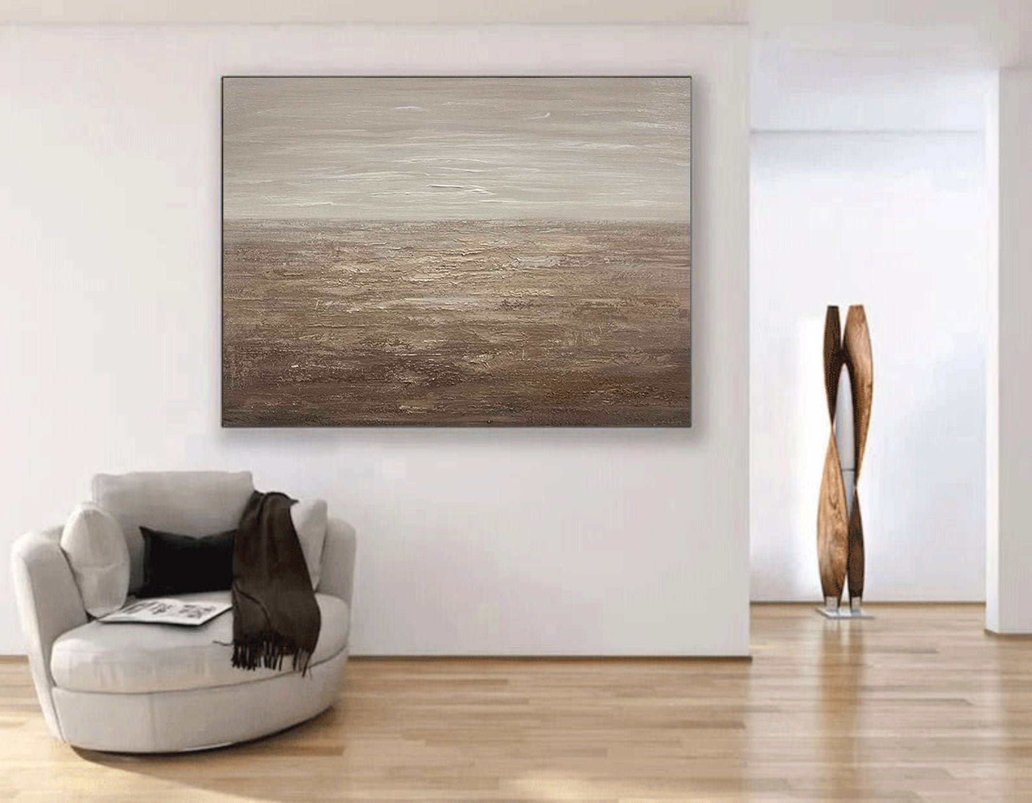 Beige & Brown Abstract Painting #BBA 013 - Image 6