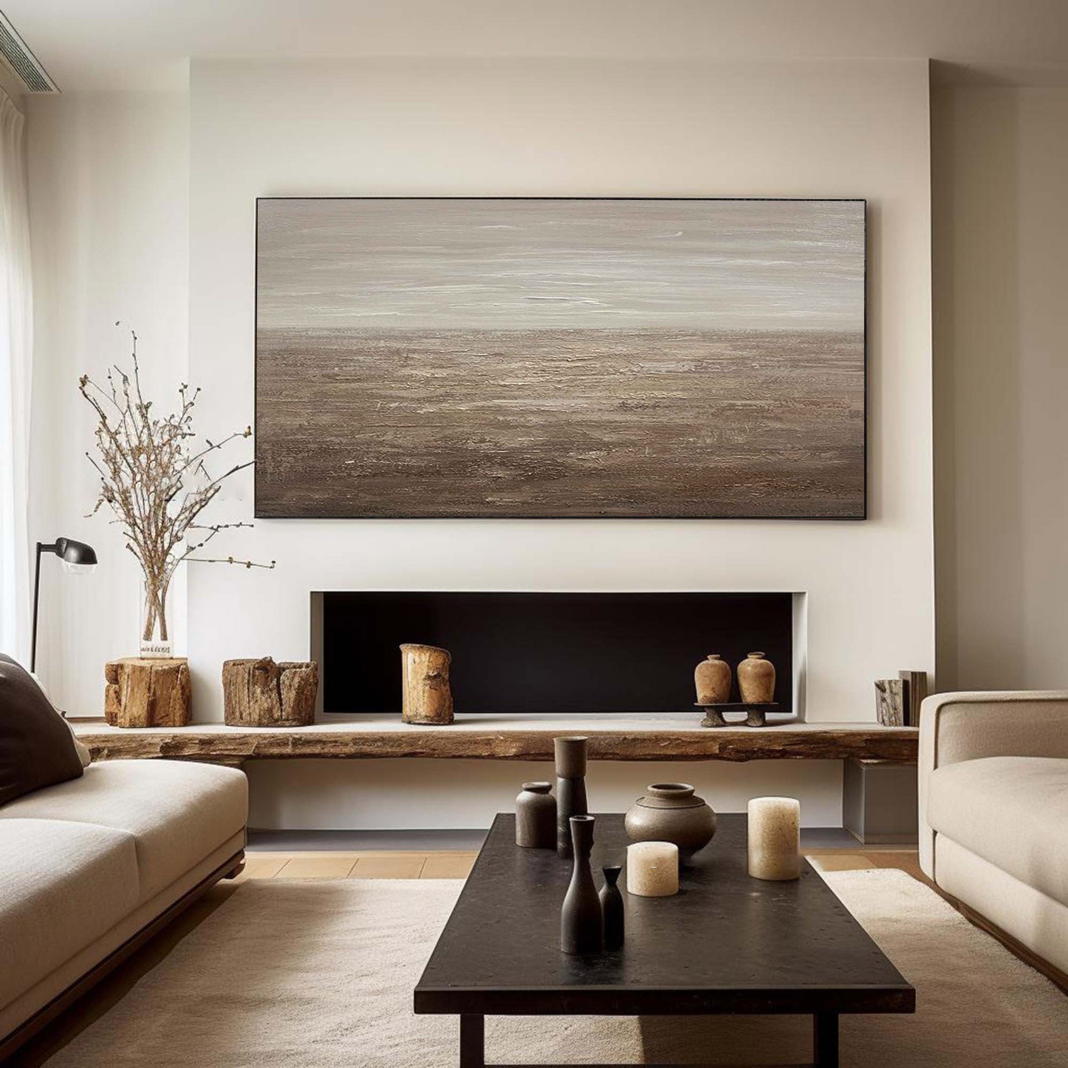 Beige & Brown Abstract Painting #BBA 013