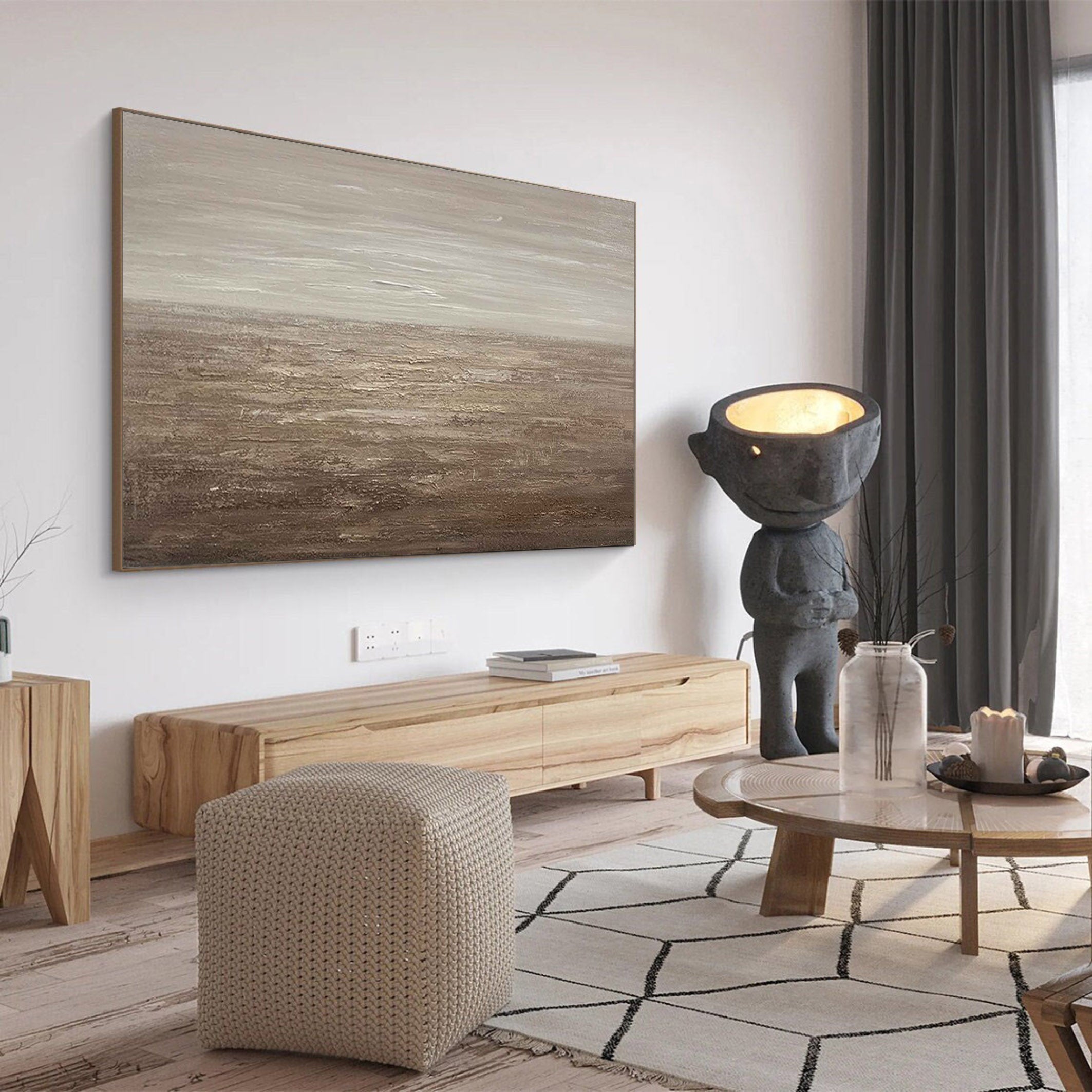 Beige & Brown Abstract Painting #BBA 013 - Image 8