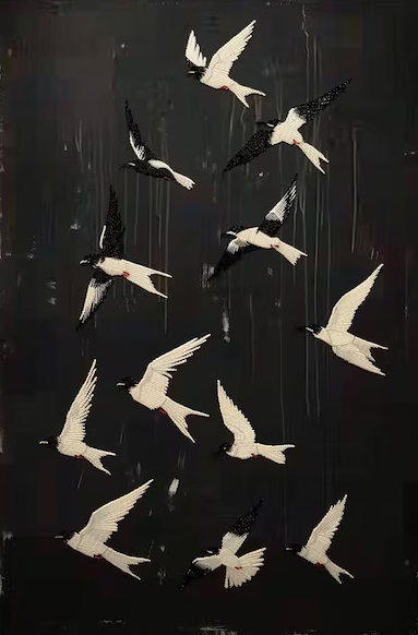 Black and White Birds Painting Modern Art for Urban Interiors #BM 100 - Image 10