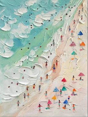 Vibrant Beach Scene Canvas Colorful Coastal Wall Art #CAP 031 - Image 10