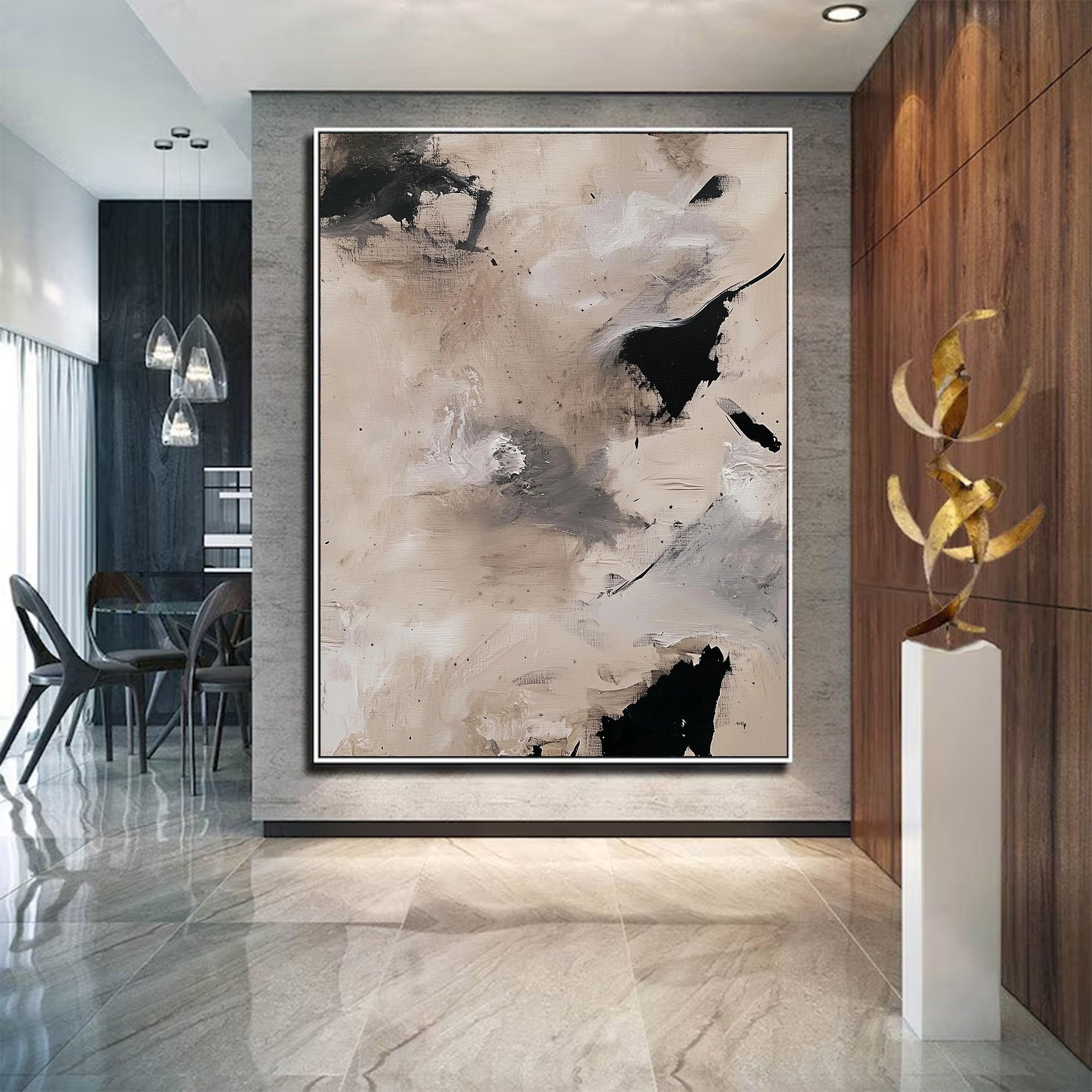 Modern Abstract Large Neutral Art | MuroArt #WG 113 - Image 9