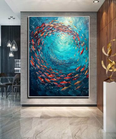 Large Abstract Ocean Vortex Painting | MuroArt #WGA 021