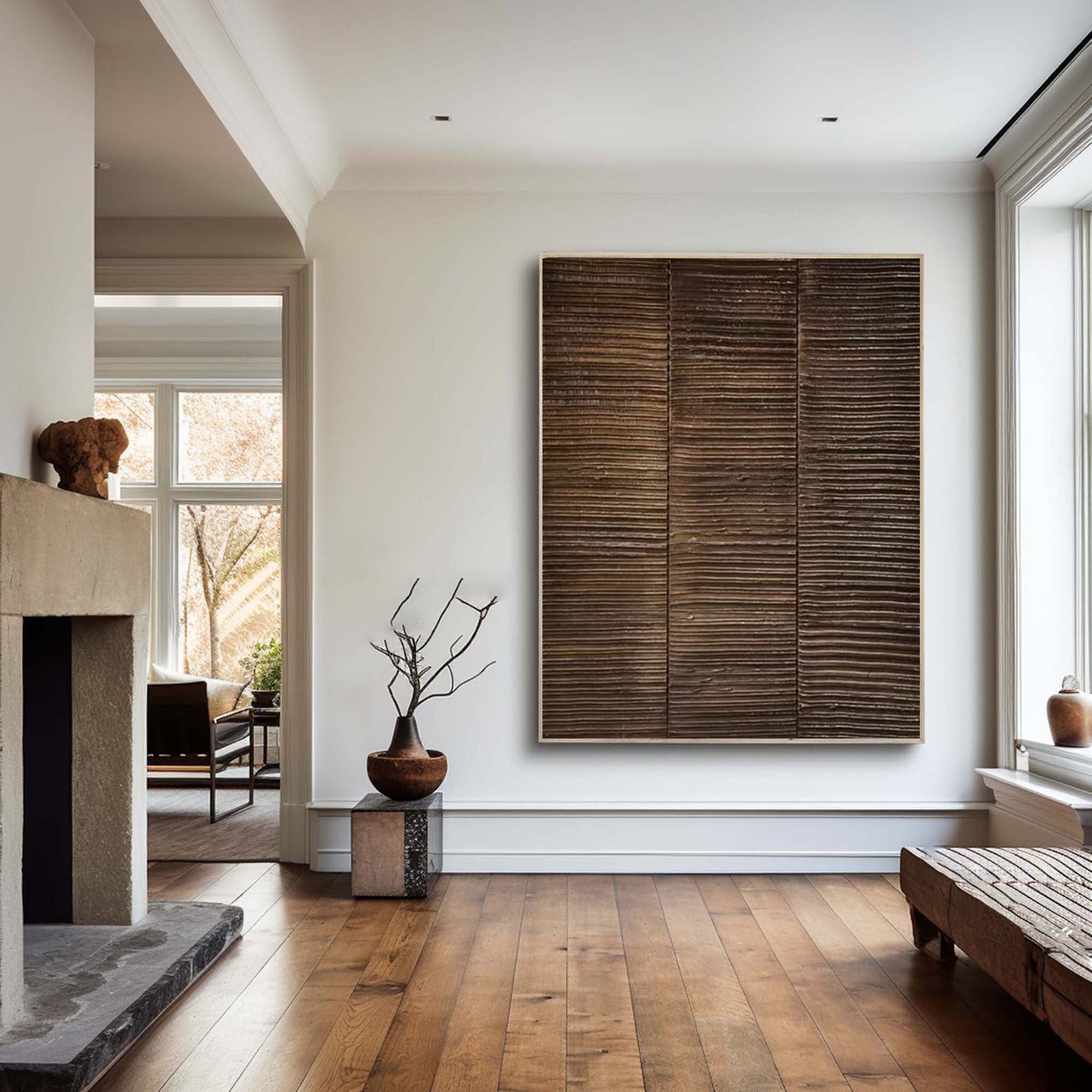 Organic Texture Canvas, Natural Wood Design Wall Art #BGA 200 - Image 4