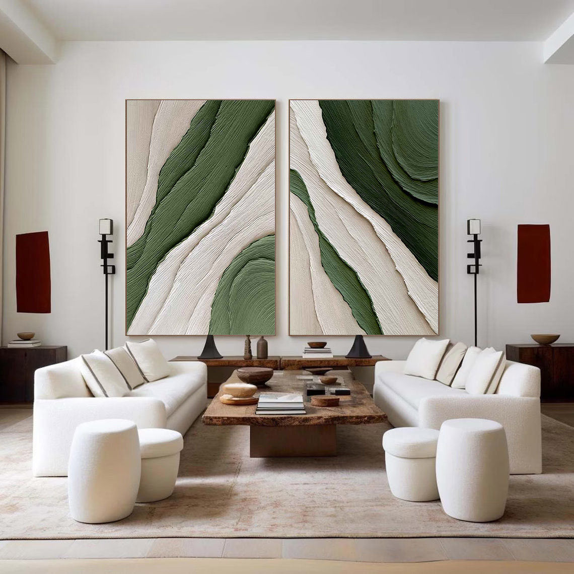 Blue & Green Minimalist Painting Set Of 2 #BGS 002 - Image 8