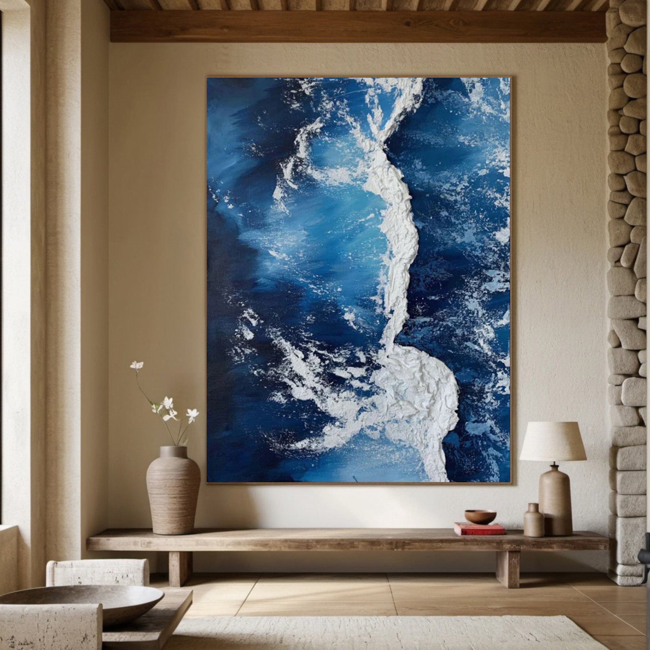 Modern 3D Texture Seascape, Dynamic Ocean Vista #BGA 259