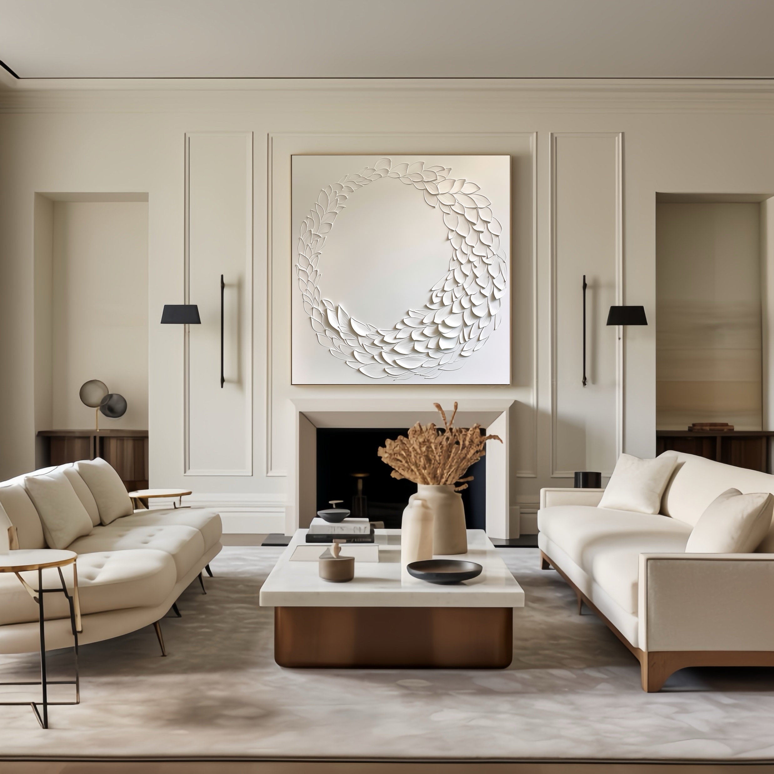 White Minimalist Painting #WM 032 - Image 4