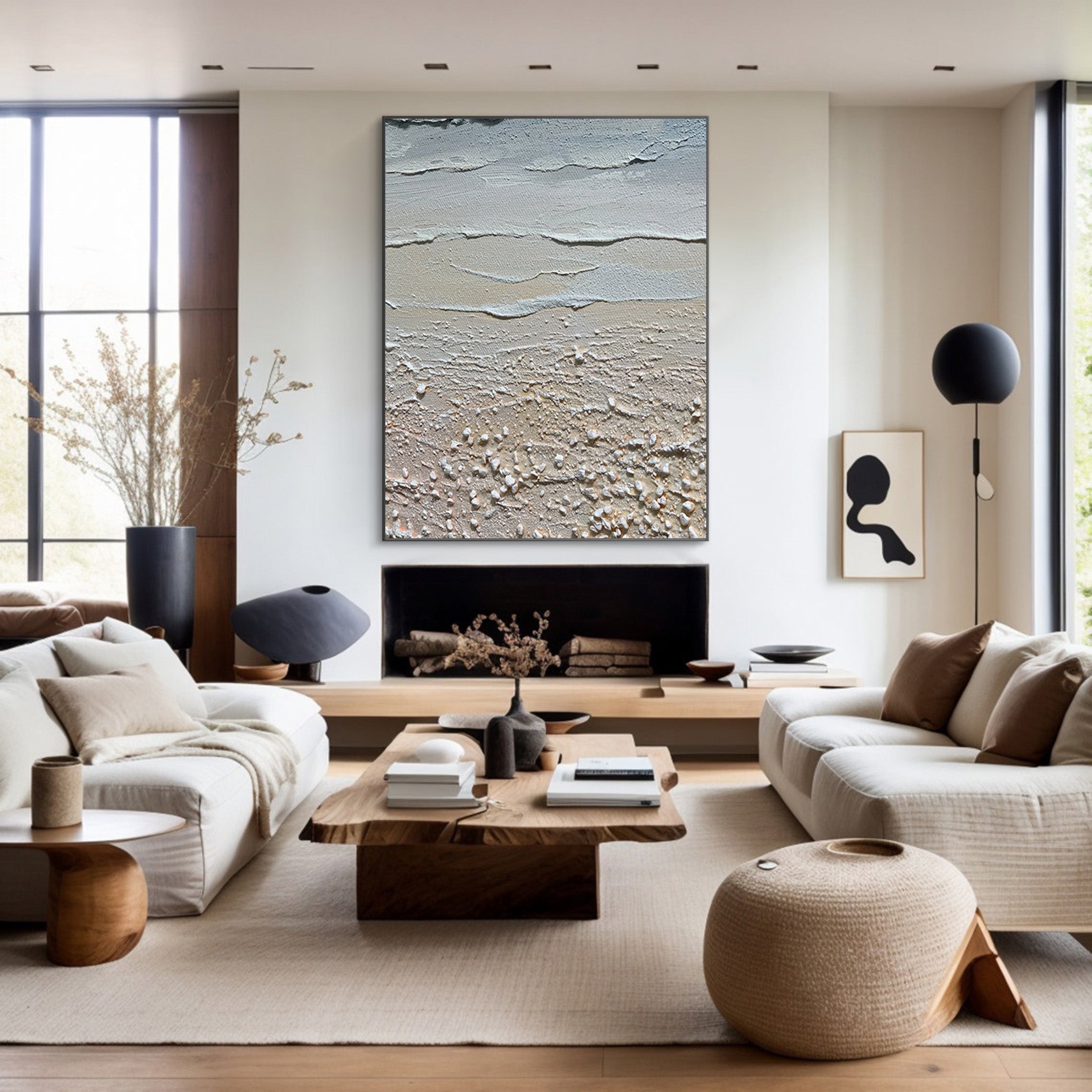 Large Abstract Beach Painting, Tactile Coastal Wall Art #BGA 210 - Image 4