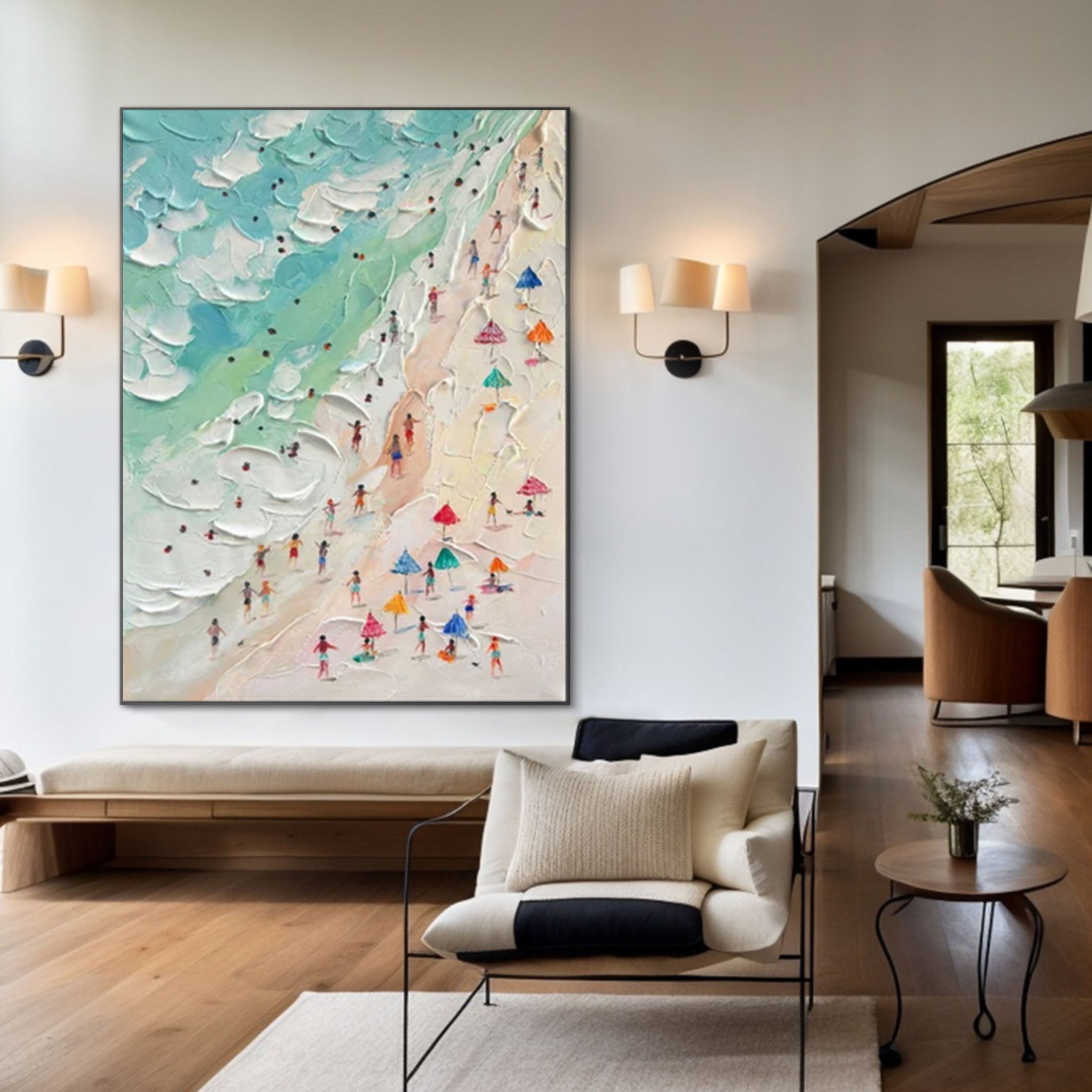 Vibrant Beach Scene Canvas Colorful Coastal Wall Art #CAP 031 - Image 9