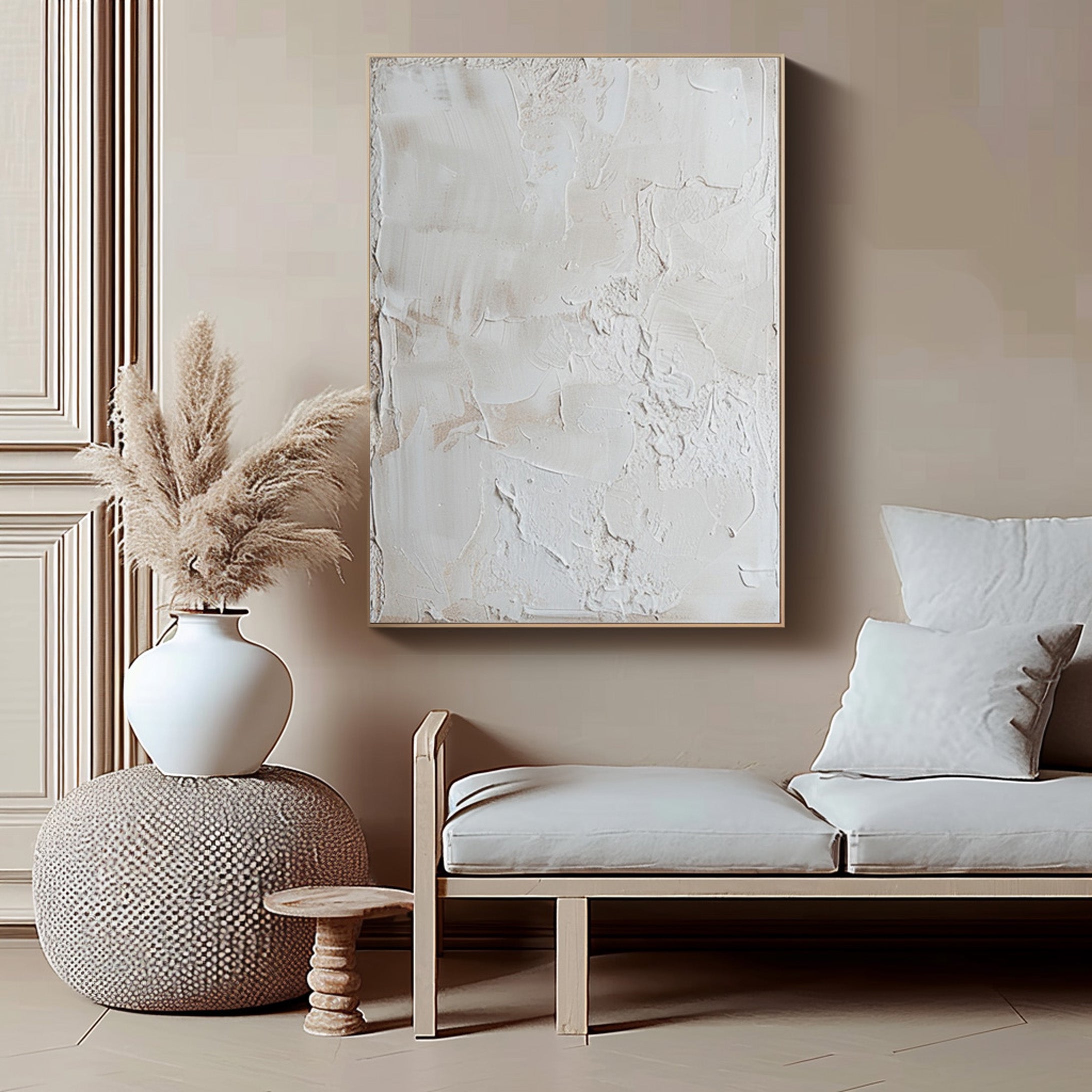 White Minimalist Painting #WM 020 - Image 2