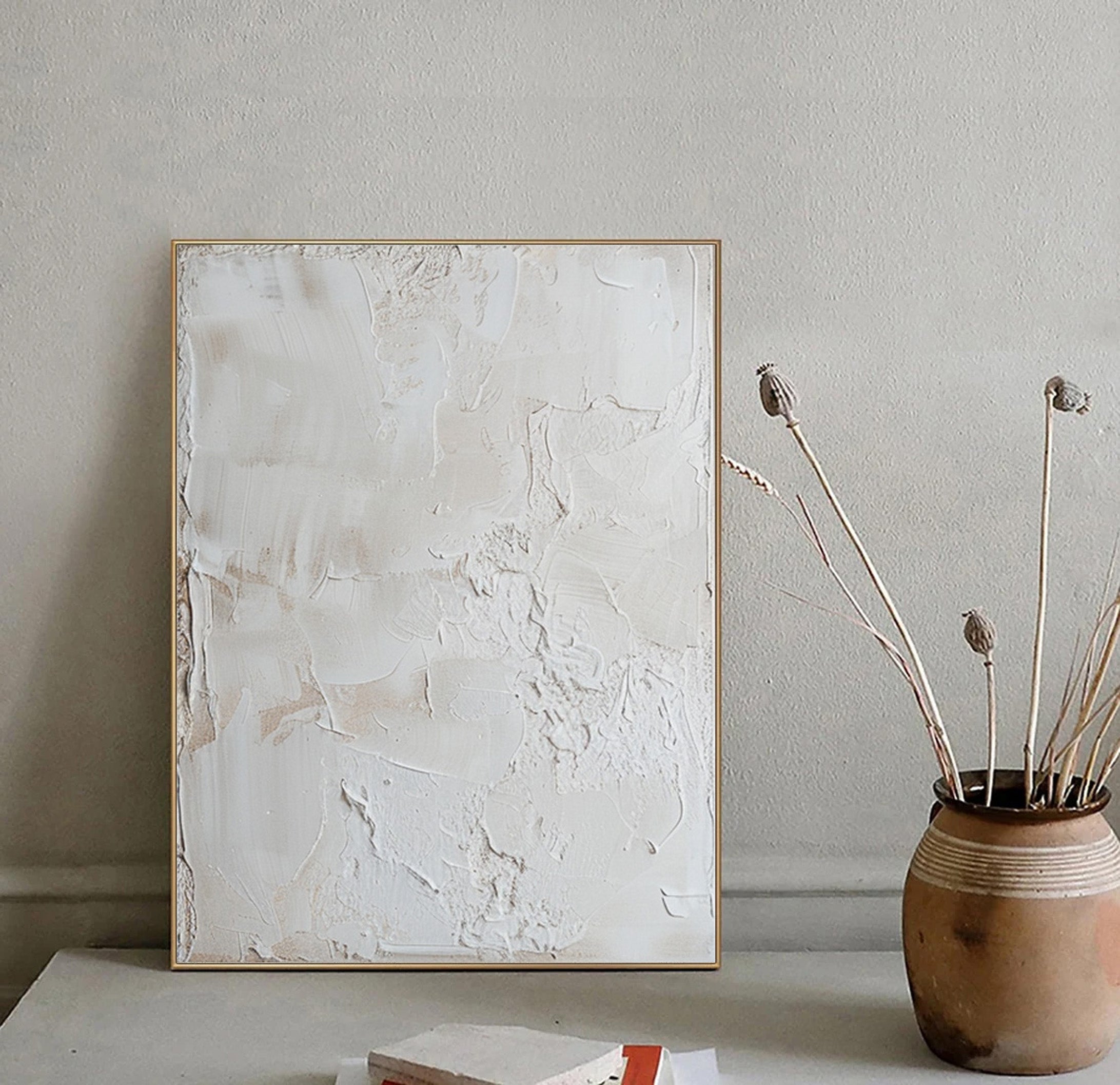 White Minimalist Painting #WM 020 - Image 7