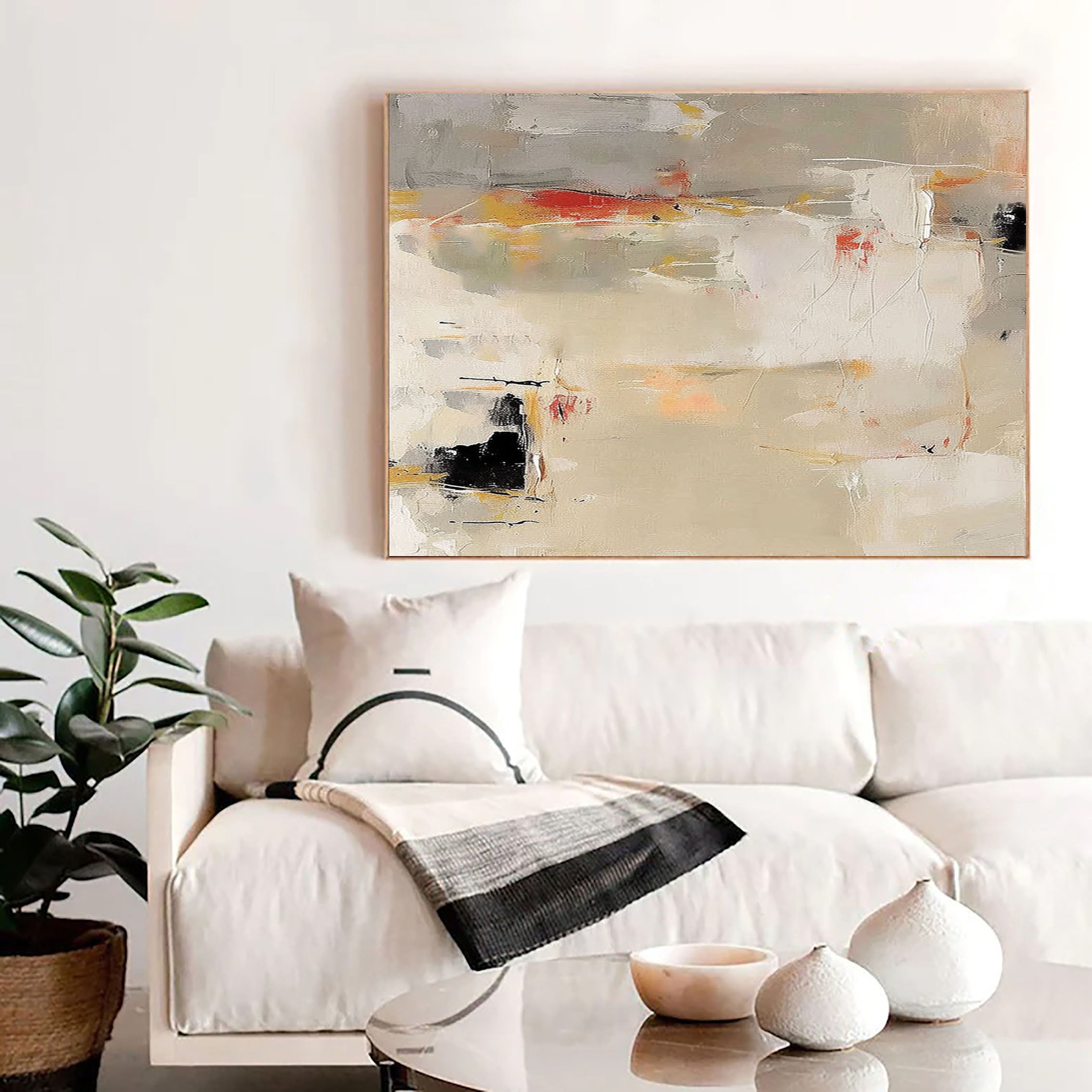 Beige & Brown Abstract Painting #BBA 061 - Image 7