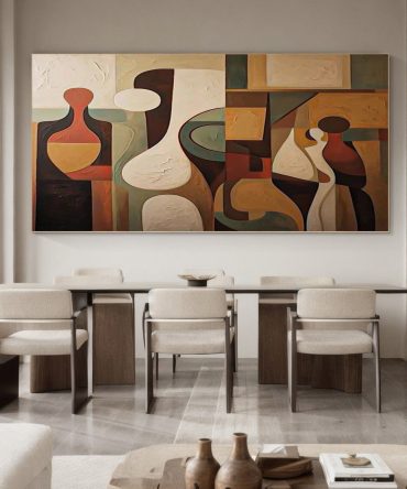 Cubist Inspired Figures, Harmonious Abstraction Canvas #BGA 221