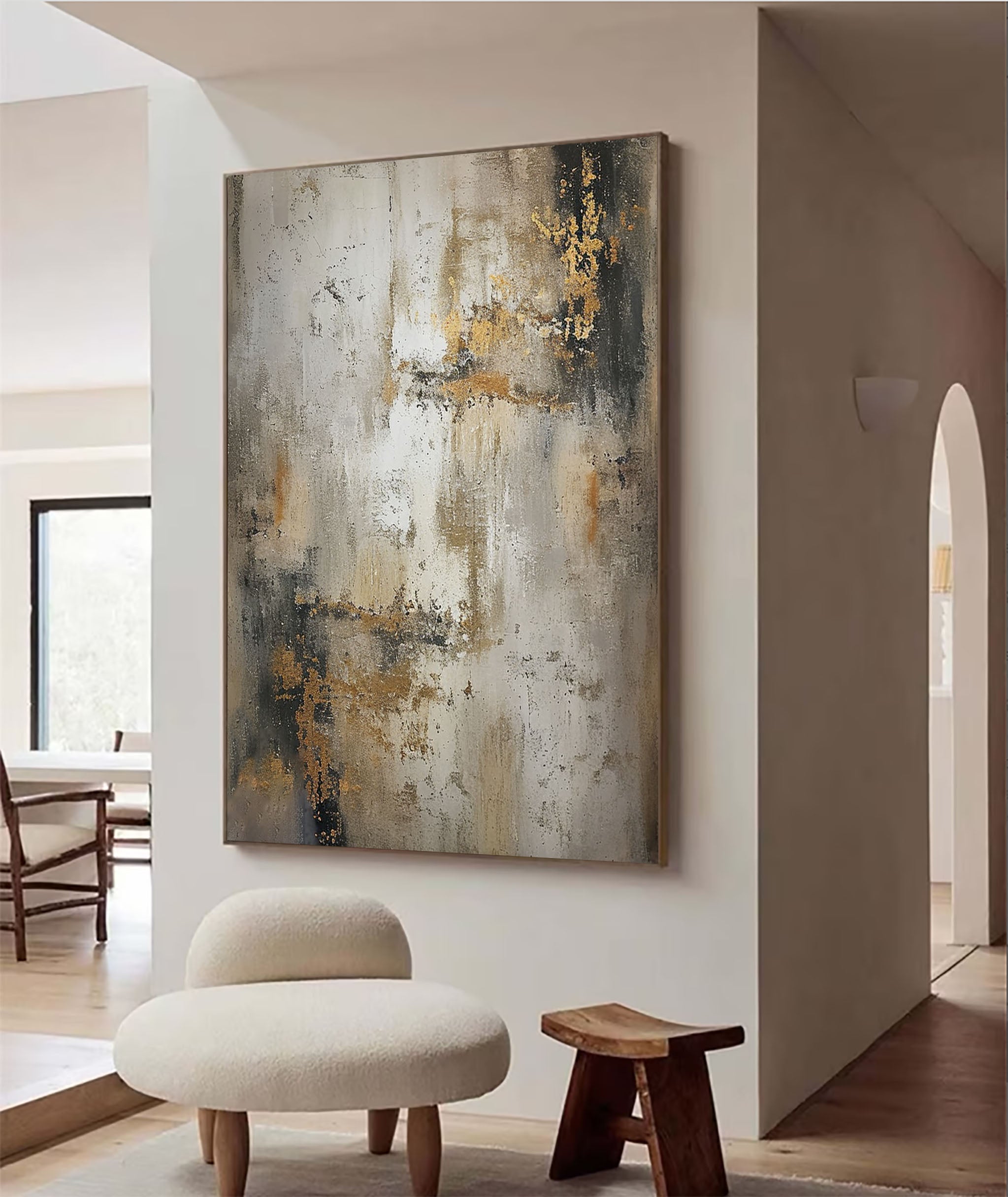 Beige & Brown Abstract Painting #BBA 041 - Image 8