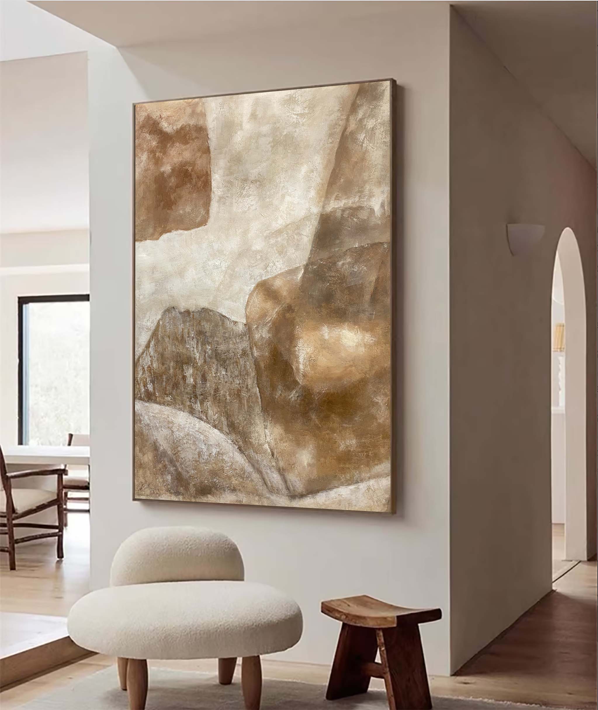 Beige & Brown Abstract Painting #BBA 067 - Image 8