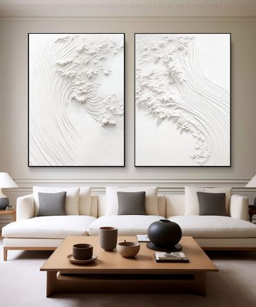 White Minimalist Painting Set Of 2 #WMS 033
