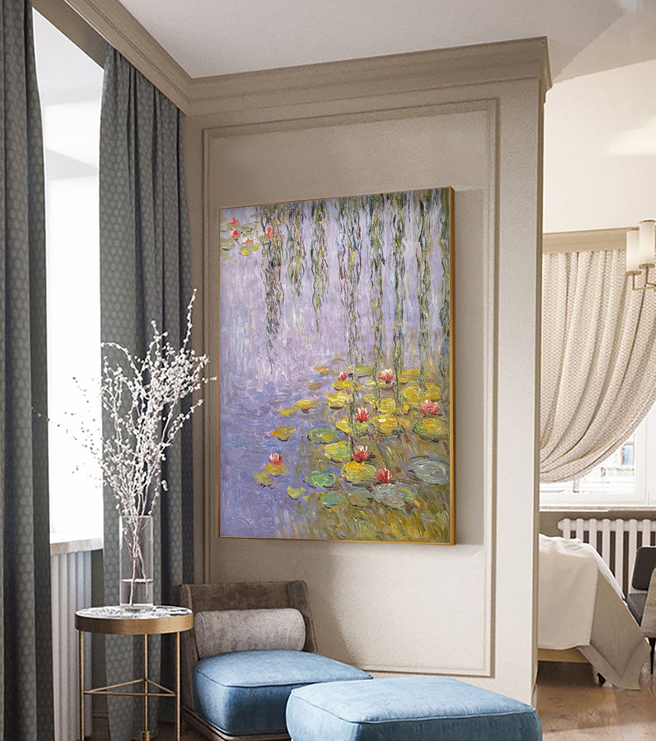 Water Lilies and Weeping Willow, Inspired by Monet #BGA 068 - Image 2