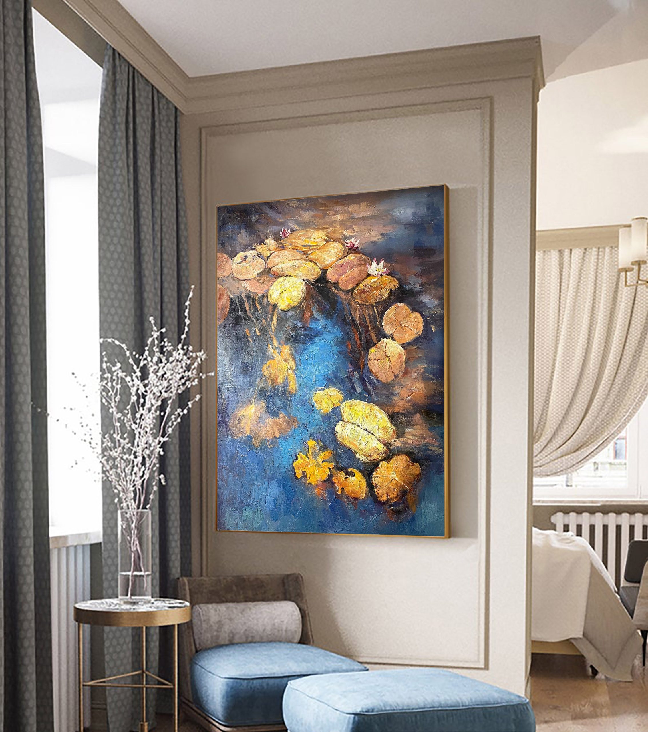 Sunlit Lily Pads, Inspired by Monet, Contemporary Art #BGA 066 - Image 7