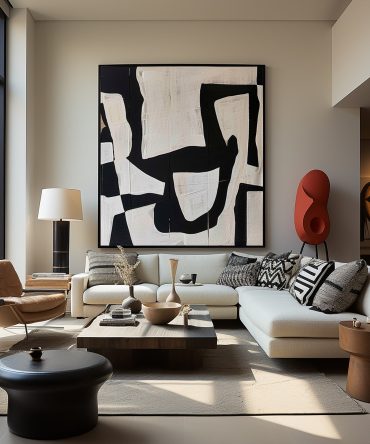 Black & White Abstract Painting #BWA 004