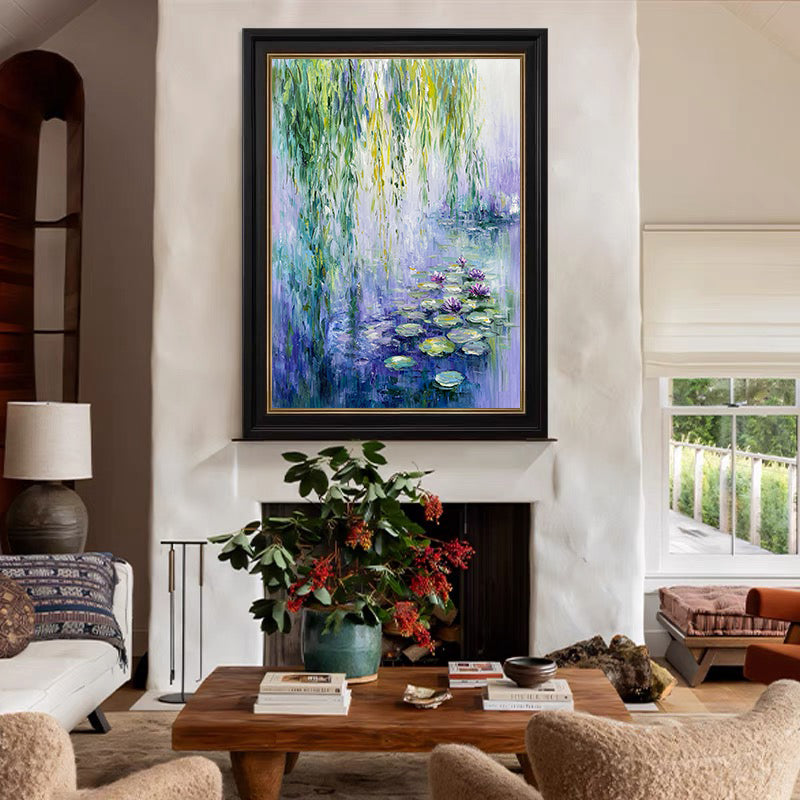 Monet's Water Lilies Tribute, Weeping Willow Landscape #BGA 173 - Image 9