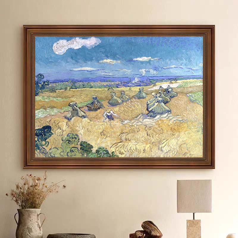 Wheat Stacks with Reaper, Vincent Van Gogh Inspired #BGA 106