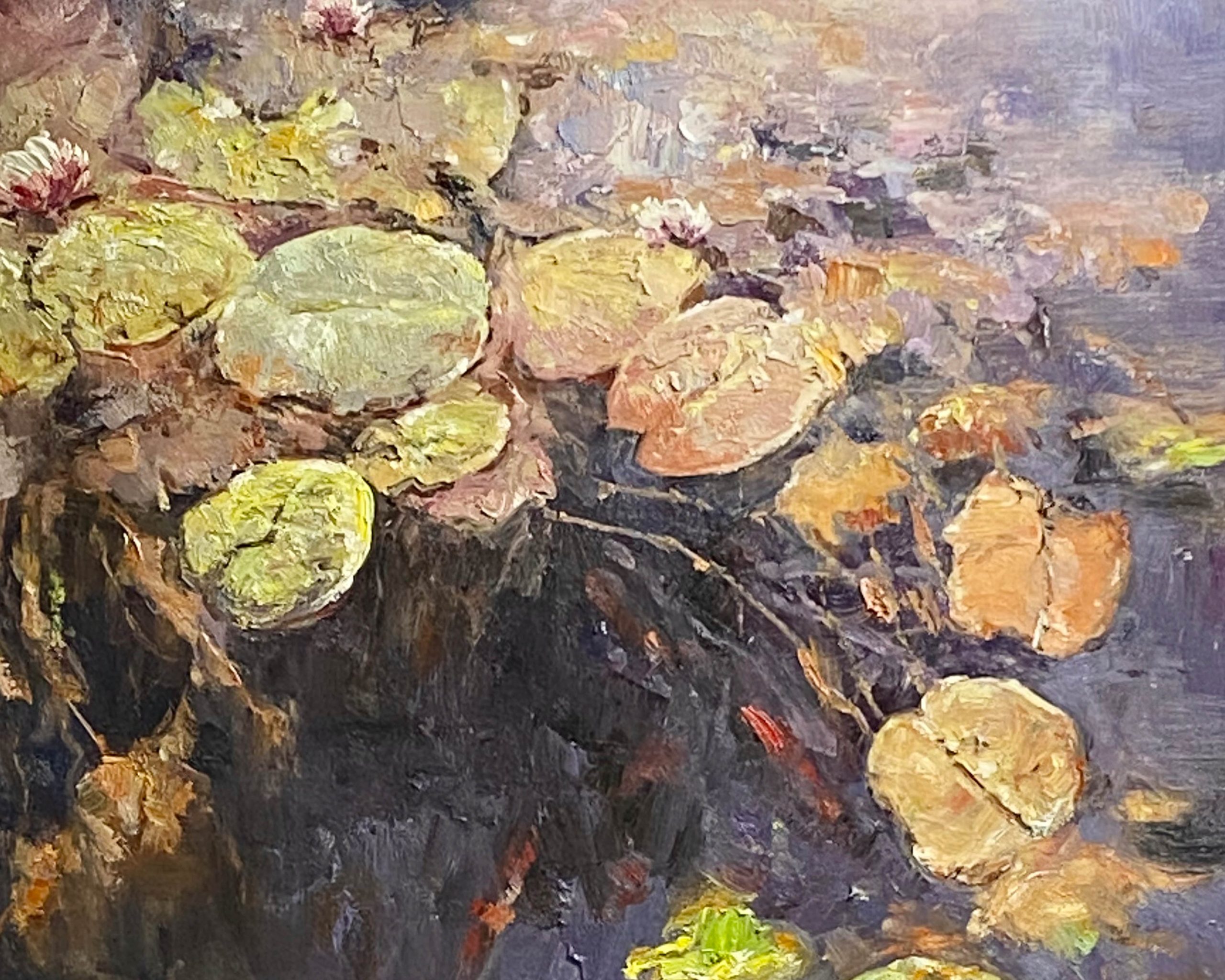 Twilight Lilies, Inspired by Monet, Impressionistic Wall Art #BGA 065 - Image 4