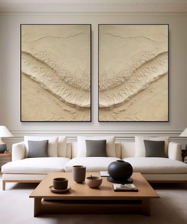 Abstract Beige Texture Wall Art Set #BBS 018