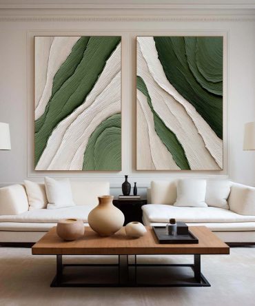 Blue & Green Minimalist Painting Set Of 2 #BGS 002