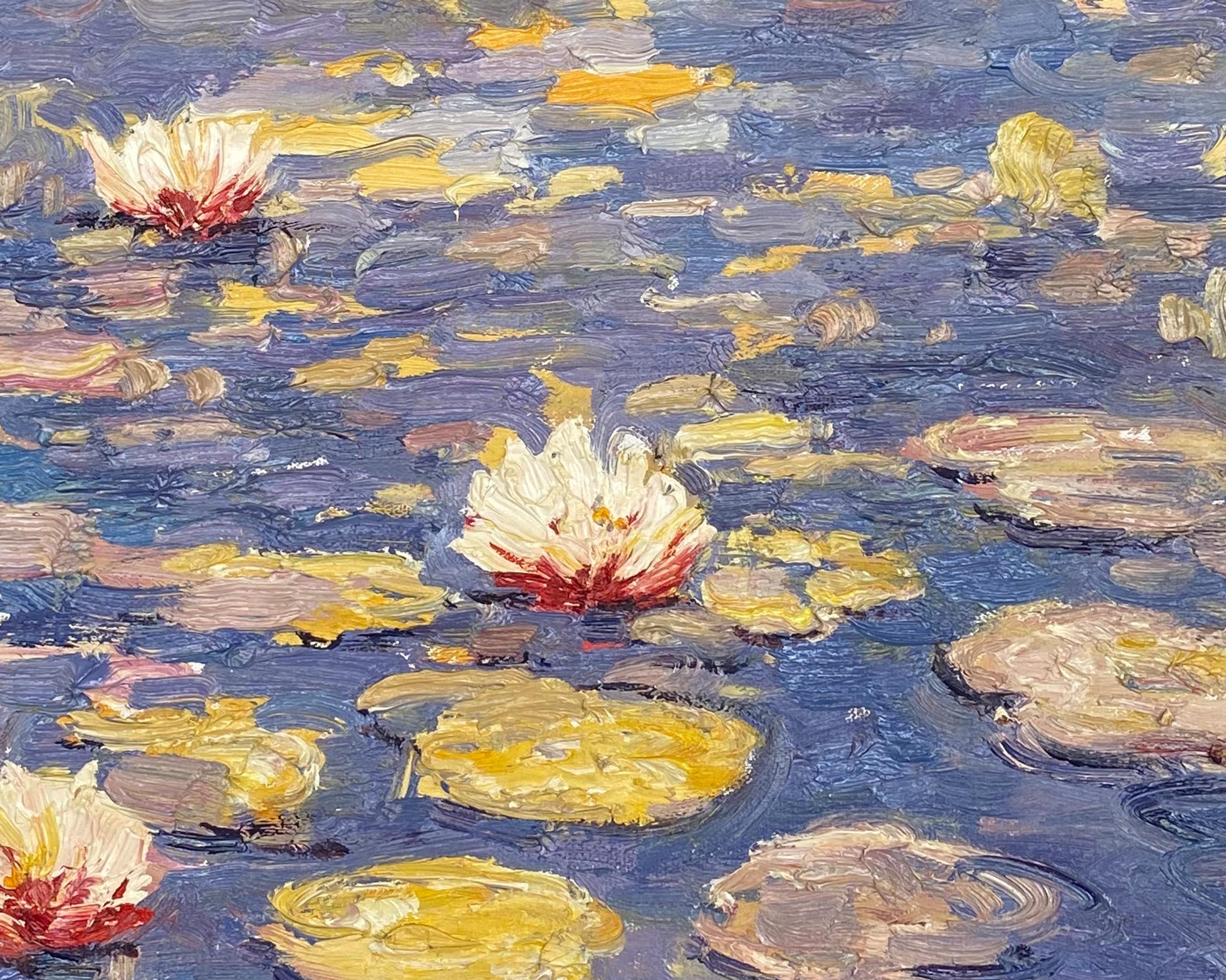 Water Lilies in Blue and Purple, Impressionistic Wall Art #BGA 067 - Image 5