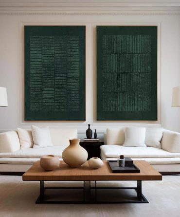 Blue & Green Minimalist Painting Set Of 2 #BGS 004