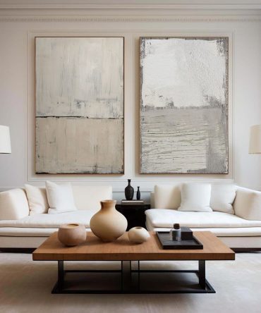 Beige & Brown Minimalist Painting Set Of 2 #BBS 015