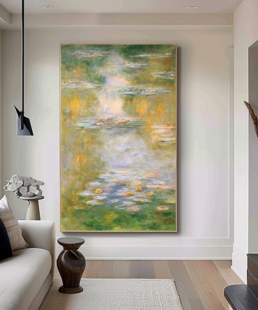 Monet Inspired Water Lilies, Impressionist Cascade #BGA 178