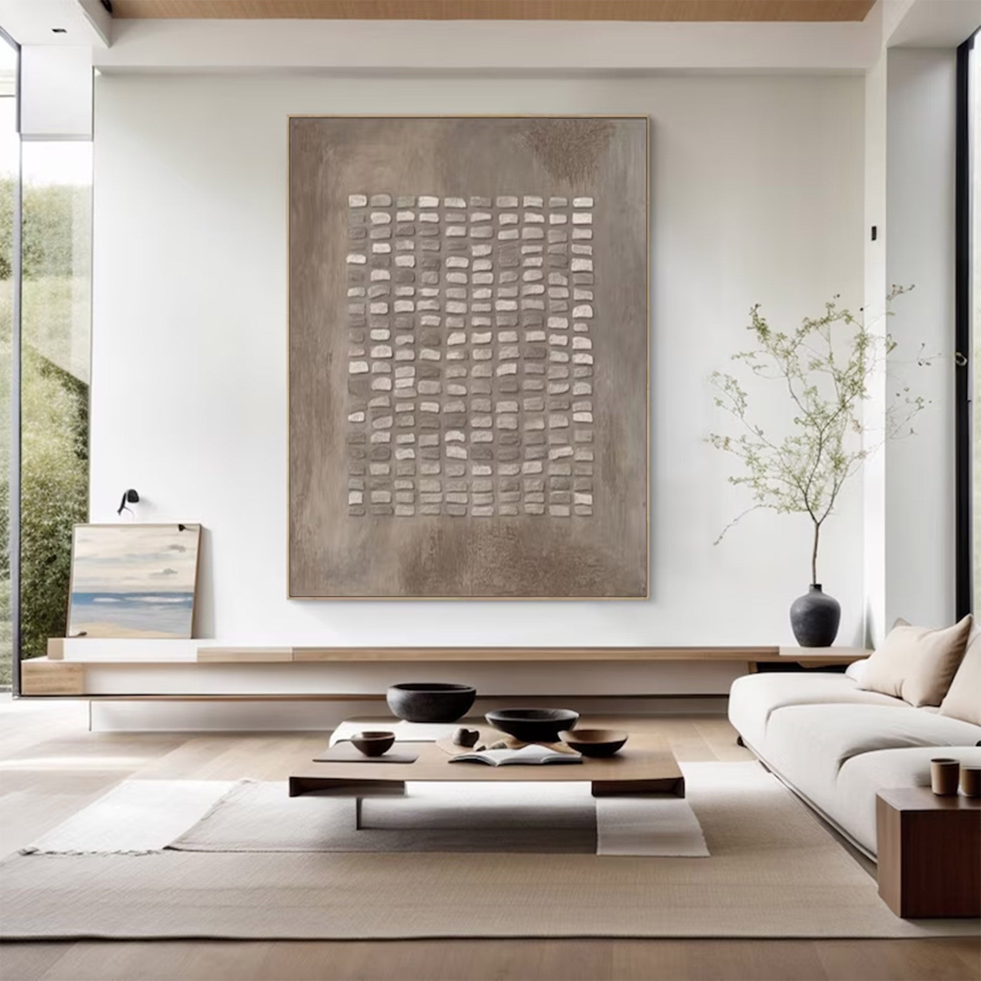 Large Abstract Textured Grid Art | MuroArt #WG 124 - Image 3