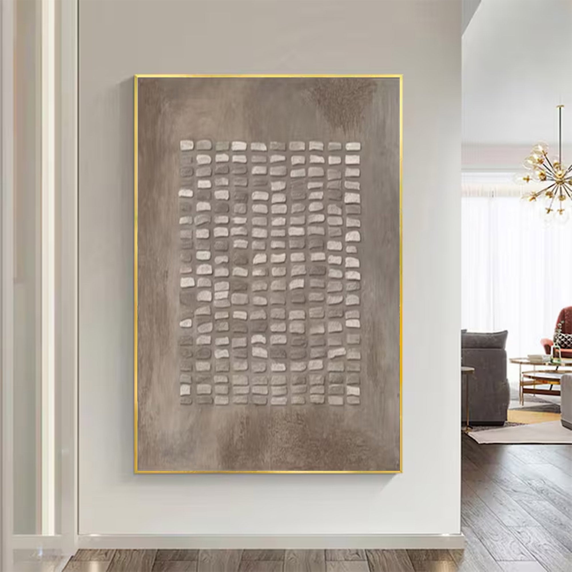 Large Abstract Textured Grid Art | MuroArt #WG 124 - Image 9