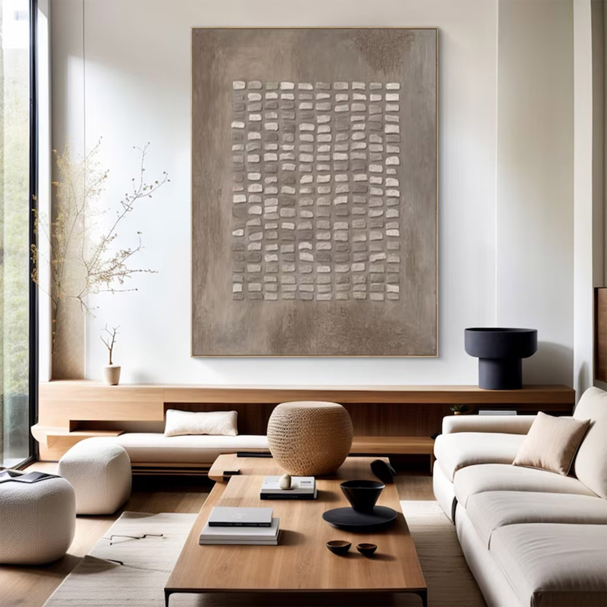 Large Abstract Textured Grid Art | MuroArt #WG 124 - Image 11
