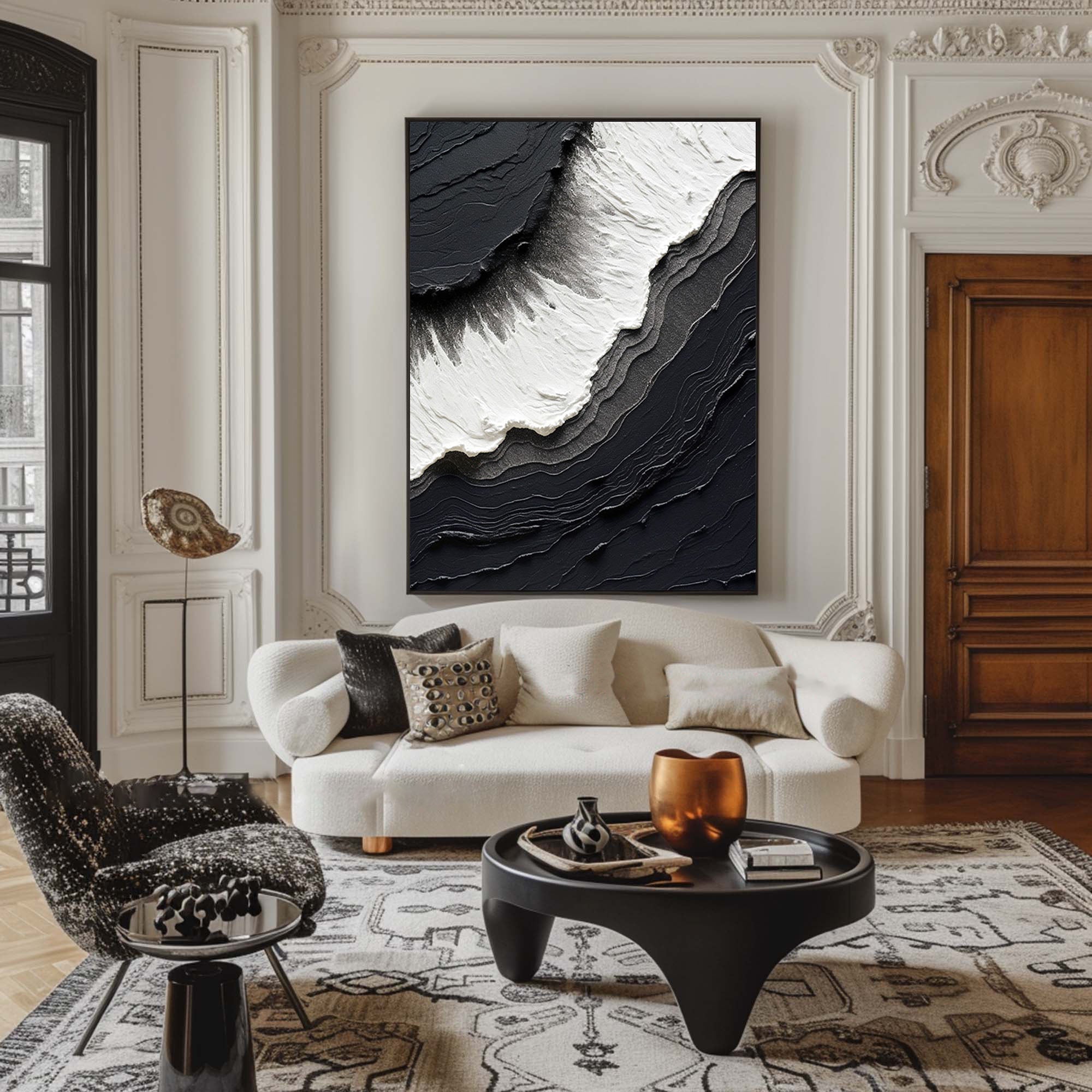 Black Minimalist Painting #BM 059 - Image 8