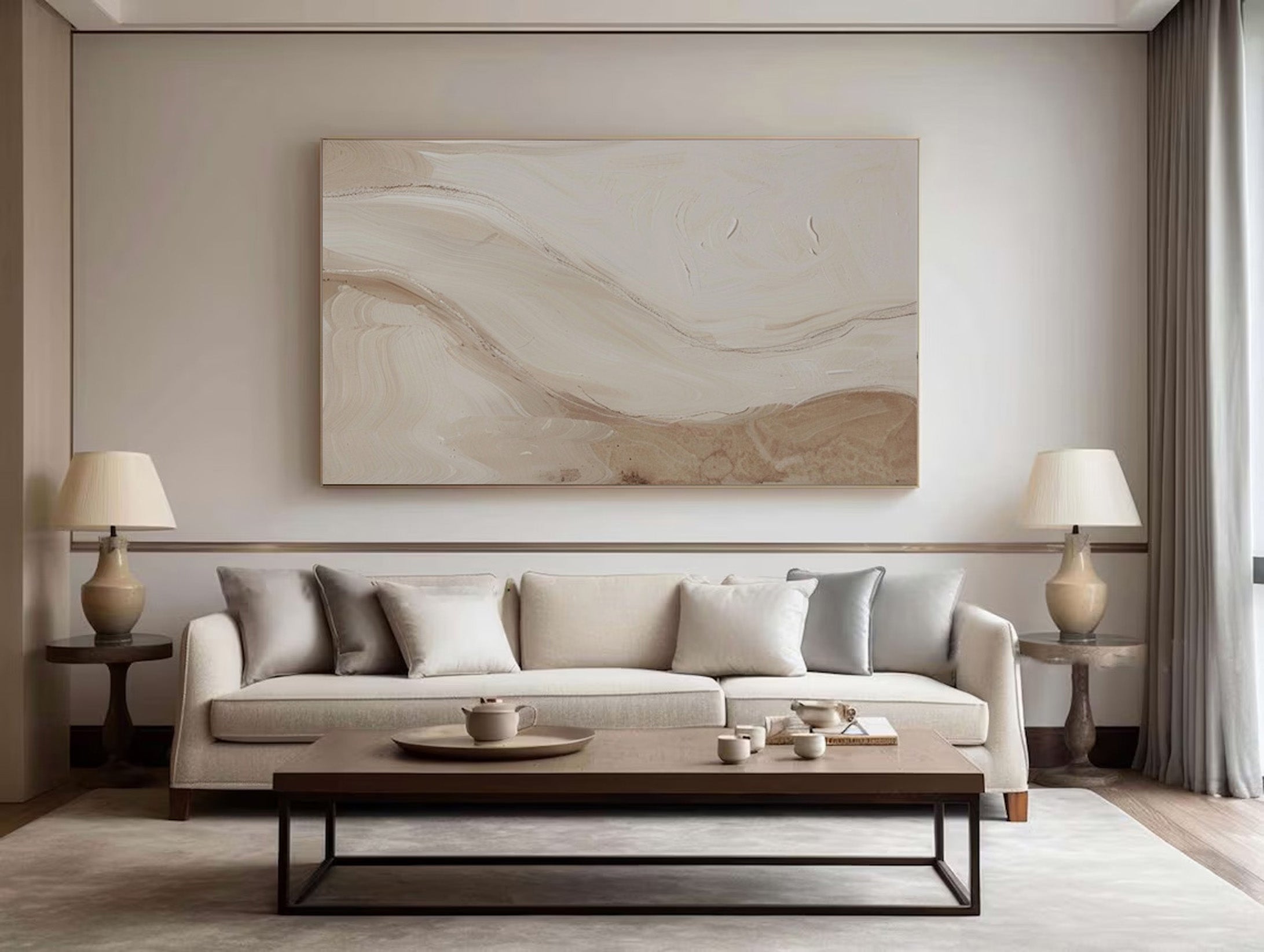 Beige & Brown Abstract Painting #BBA 038 - Image 5