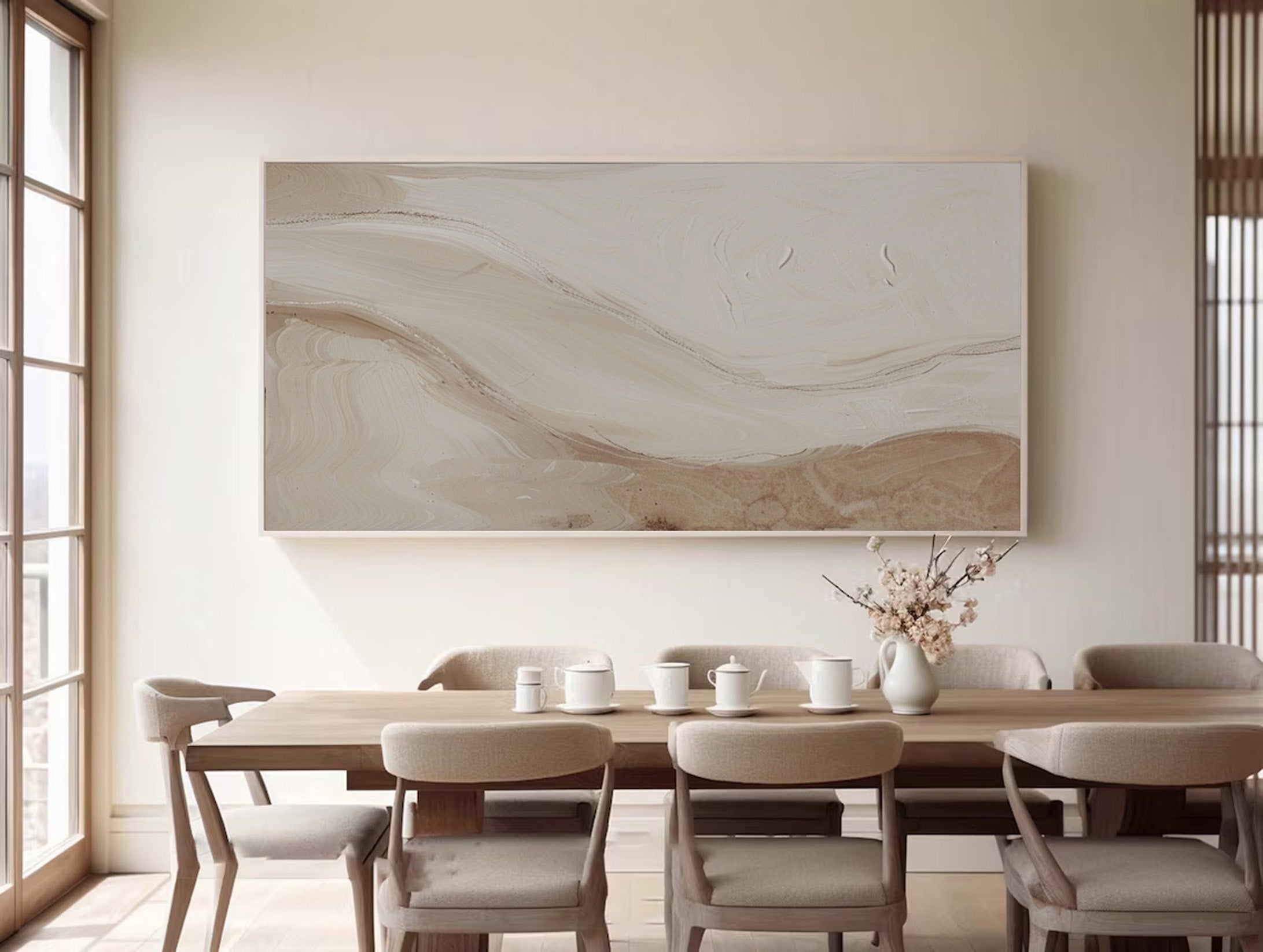 Beige & Brown Abstract Painting #BBA 038 - Image 6