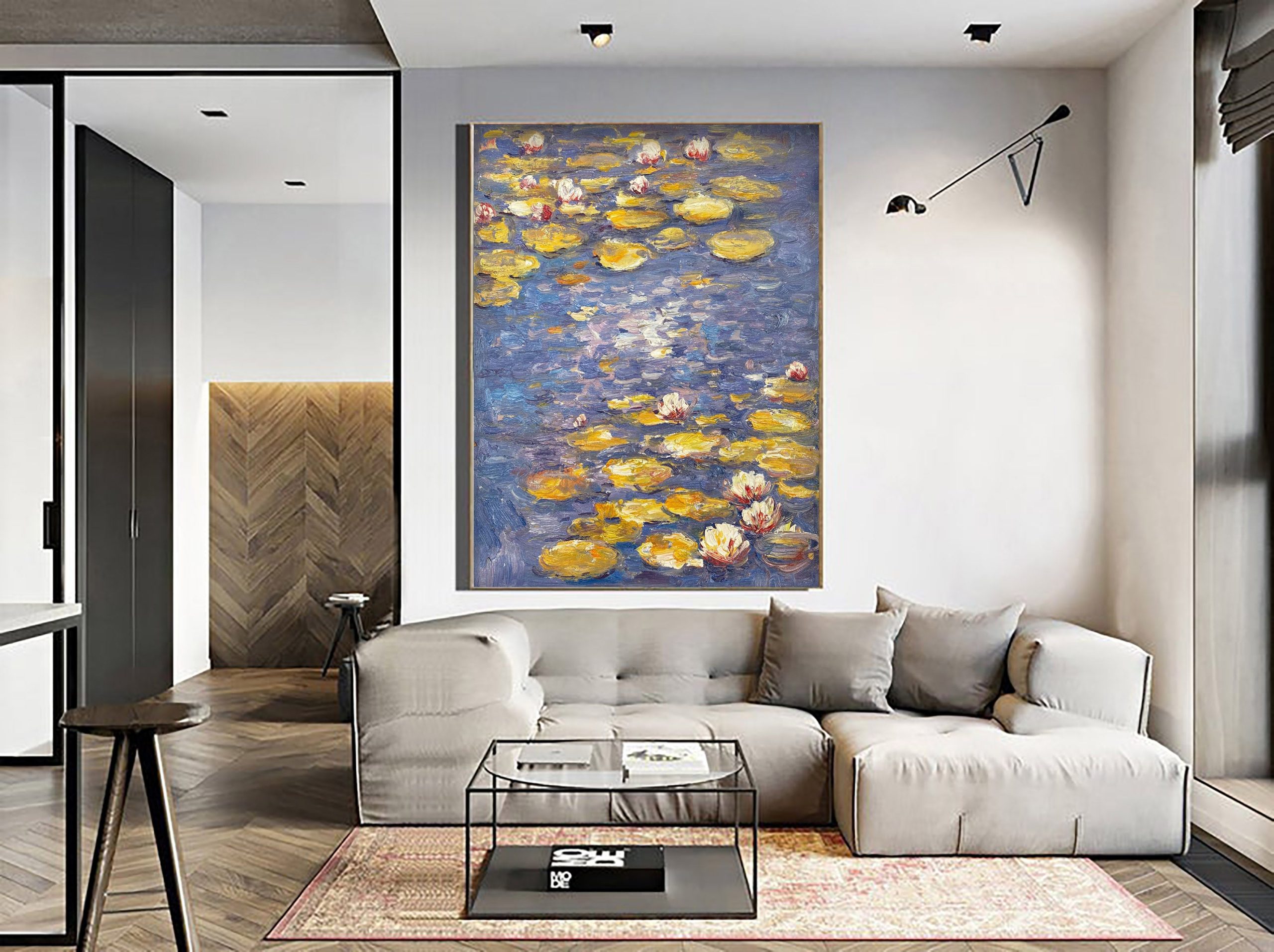 Tranquil Pond with Yellow and White Water Lilies Wall Art #BGA 069 - Image 8