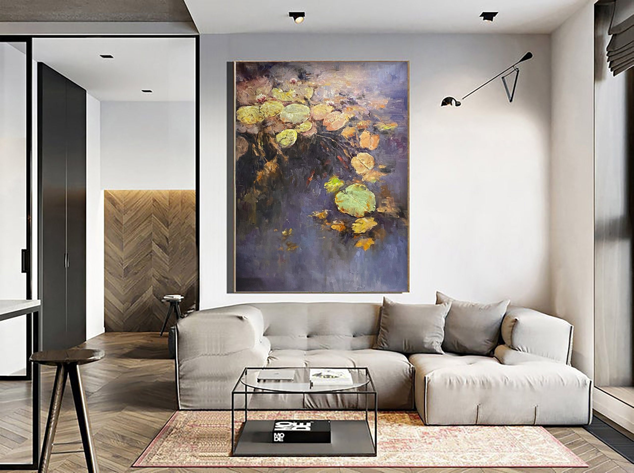 Twilight Lilies, Inspired by Monet, Impressionistic Wall Art #BGA 065 - Image 6