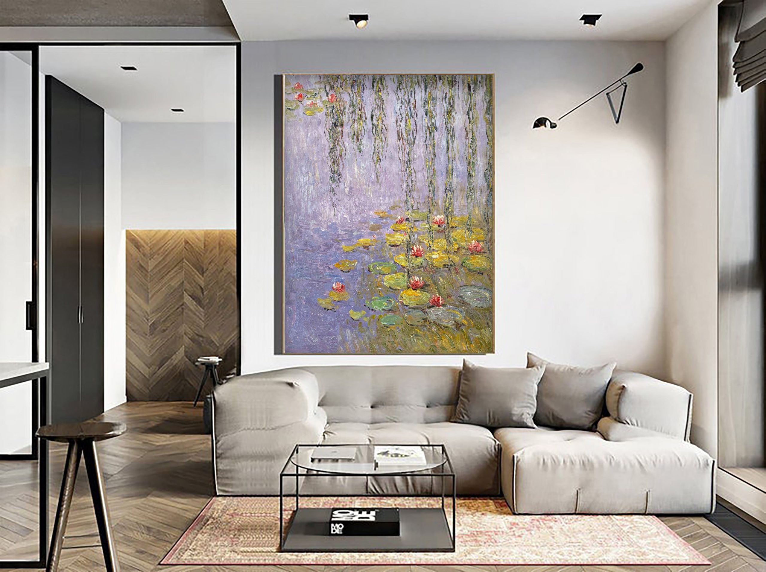 Water Lilies and Weeping Willow, Inspired by Monet #BGA 068 - Image 5