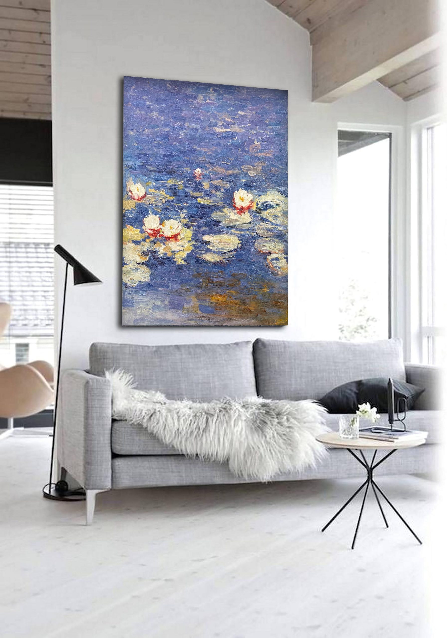 Water Lilies in Tranquil Blue, Inspired by Monet #BGA 063 - Image 7