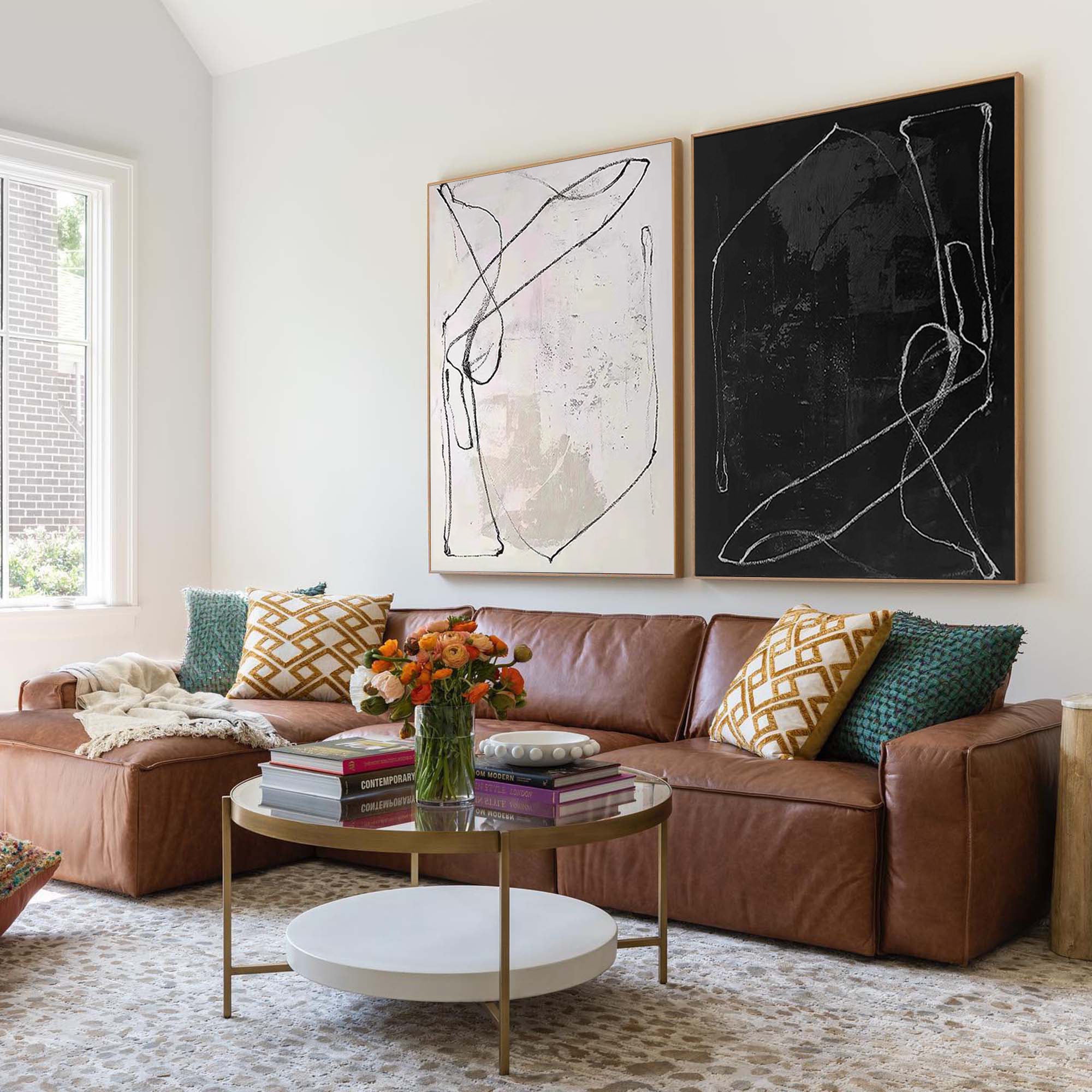 Black & White Minimalist Painting Set Of 2 #BWS 006 - Image 8