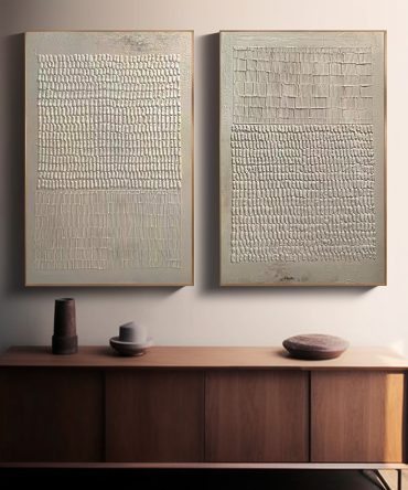 Beige & Brown Minimalist Painting Set Of 2 #BBS 016